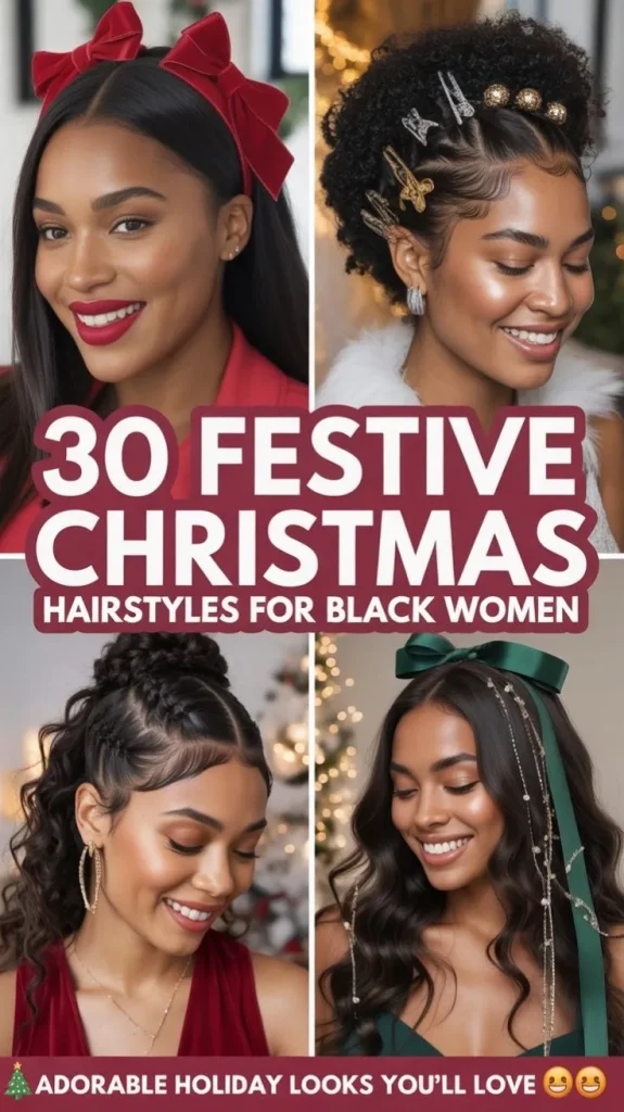 30 Festive Christmas Hairstyles for Black Women
