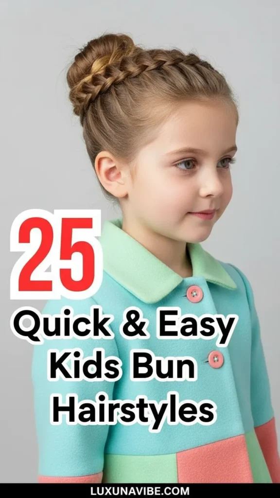 25 Simple Kids Bun Hairstyles Perfect for School & Parties