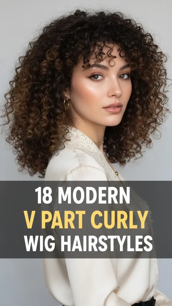 18 V Part Curly Wig Hairstyles