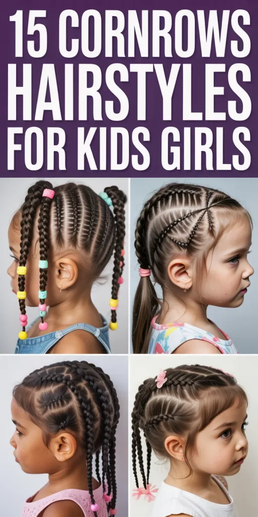 15 Cornrows Hairstyles For Kids Girls