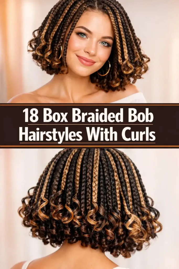 18 Box Braided Bob Hairstyles With Curls