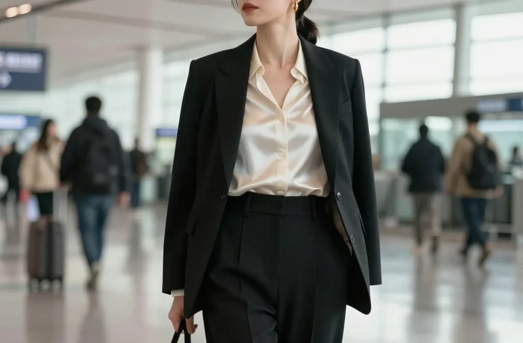 25 Cute Airport Hairstyles for Long Hair with Outfit Ideas: Chic and Comfy